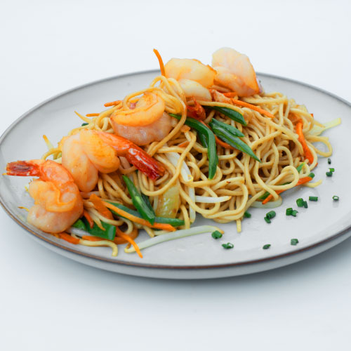 Nouilles sautées aux crevettes